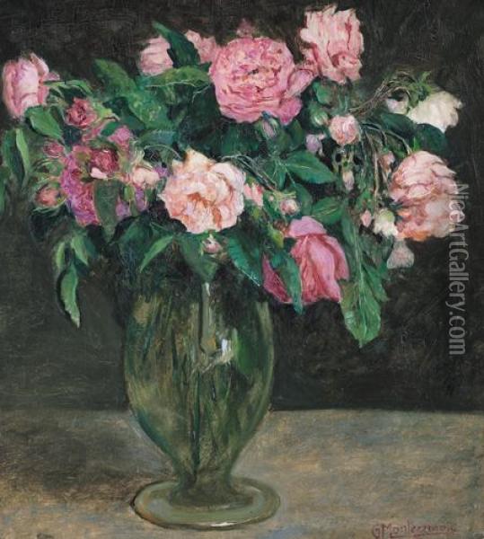 Rose In Vaso Oil Painting - Guido Di Montezemolo