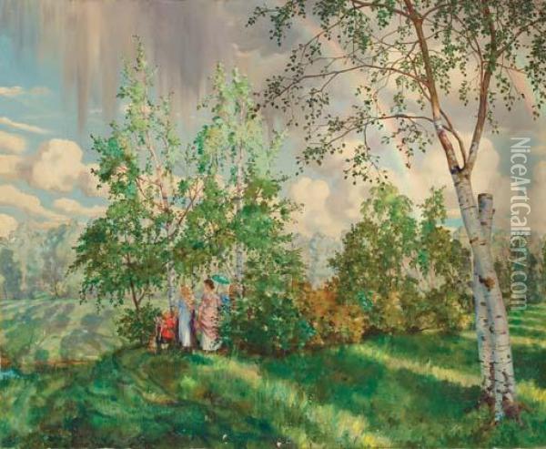 The Rainbow Oil Painting - Konstantin Andreevic Somov