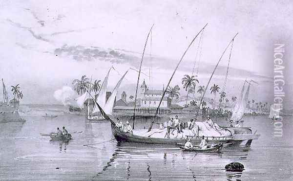 The Island of Itaparica, Brazil, engraved by Leon Jean Baptiste Sabatier fl.1827-87 and Victor Adam 1801-66 c.1835 Oil Painting - Johann Moritz Rugendas