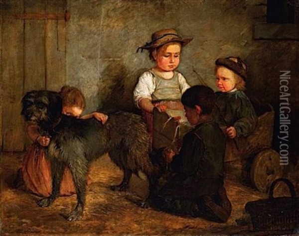 Jeu D'enfants Oil Painting - Madeleine Jeanne Lemaire
