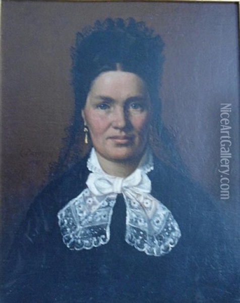 Portrait Of Woman Oil Painting - Cesar Pattein