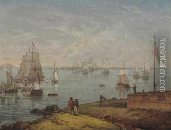 Plymouth Sound Oil Painting - Robert Salmon