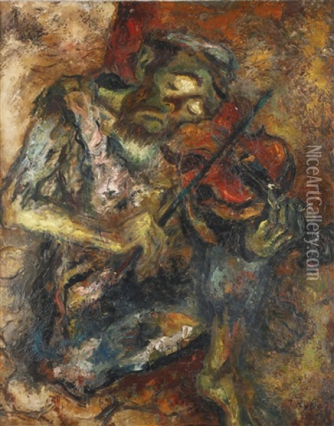 Violoniste Aveugle Oil Painting - Issachar ber Ryback
