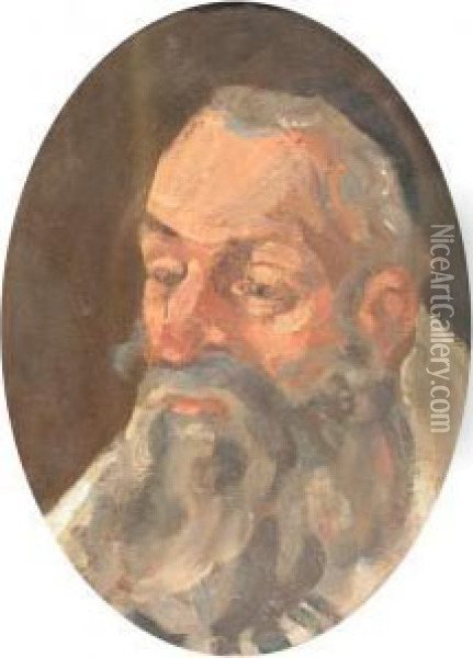 Rabbi Portrait Oil Painting - Octav Bancila
