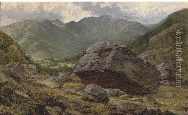 The Bowder Stone Oil Painting - William Harold Cubley