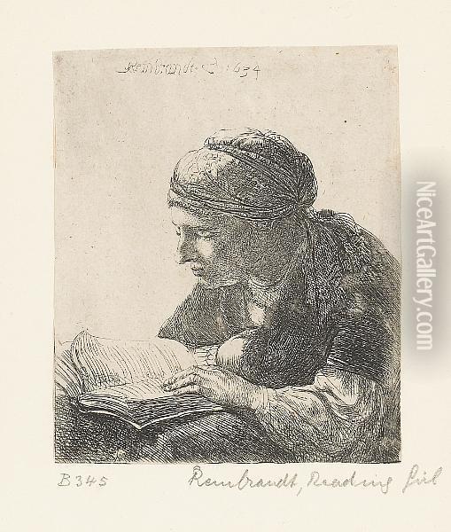 Woman Reading (b., Holl. 345; H.113), 1634 Oil Painting - Rembrandt Van Rijn