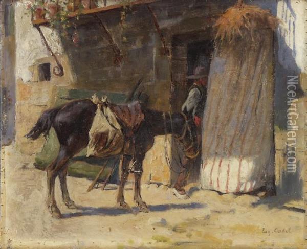 Posada Espagnole Oil Painting - Eugene Cadel