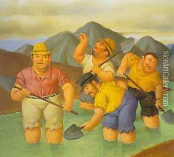 Esmeralderos 1996 Oil Painting - Fernando Botero