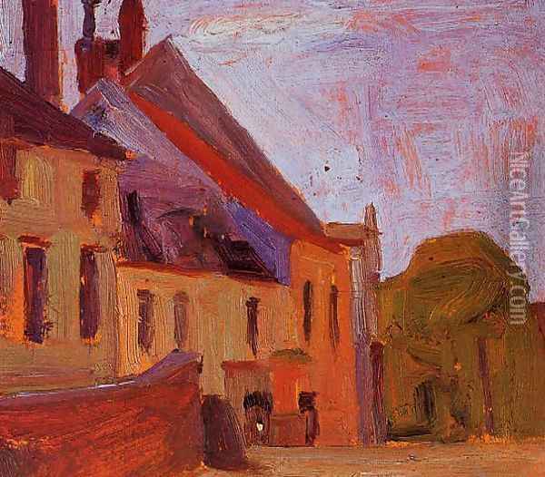Houses On The Town Square In Klosterneuberg Oil Painting - Egon Schiele