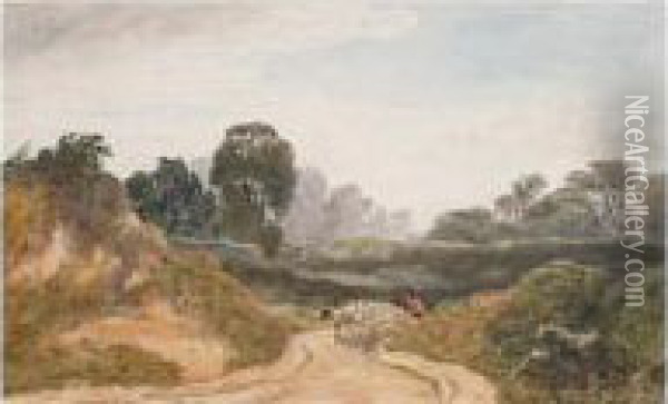 The Cattle Path Oil Painting - Joseph Murray Ince