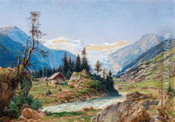 Paesaggio Glaciale Dello Stubai Oil Painting - Ferdinand Remp
