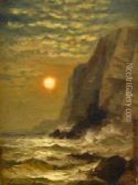 Sunset By The Cliffs Oil Painting - Edward Moran