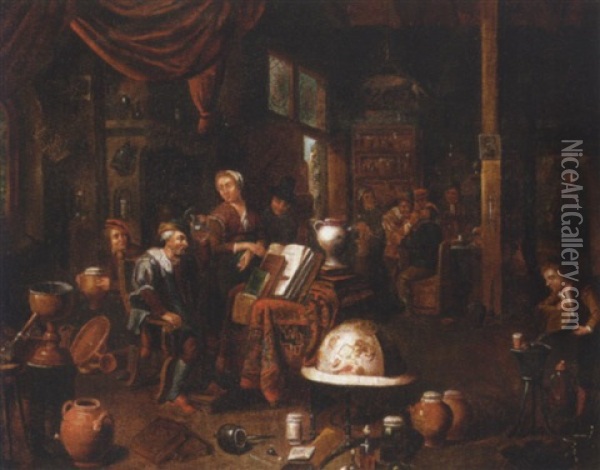 The Alchemist Oil Painting - Balthasar Van Den Bossche