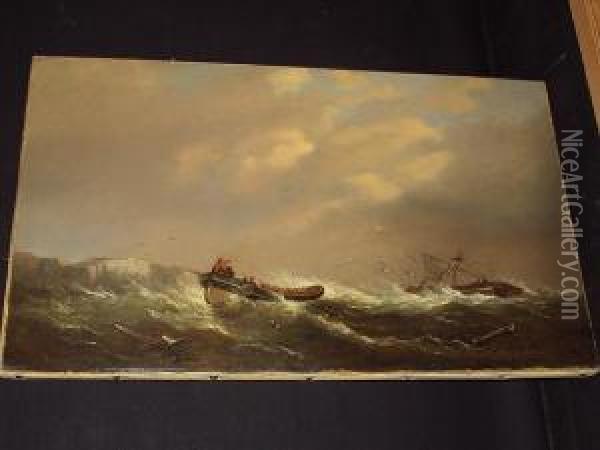 The Lifeboat Oil Painting - George Webster