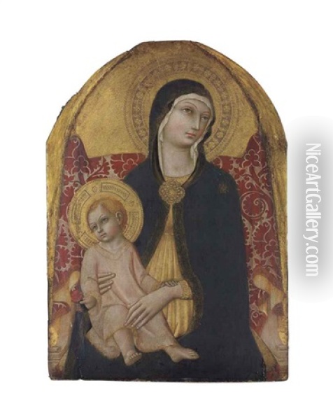 The Madonna And Child Enthroned Oil Painting -  Sano di Pietro