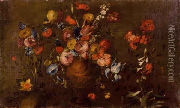 Natura Morta Con Fiori Oil Painting - Master Of The Guardeschi Flowers
