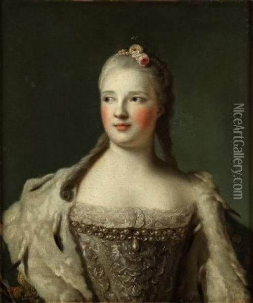 Portrait Of Marie-josephe De Saxe Oil Painting - Jean Marc Nattier