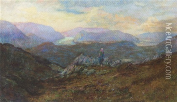 Wanderin In Den Tessiner Alpen Oil Painting - Gioacchino Galbusera