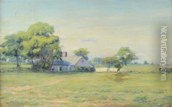 Farm Pastoral Scene Oil Painting - George Newell Bowers