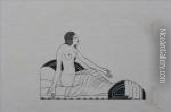 On My Bed At Night Oil Painting - Eric Gill