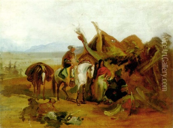 Campesinos Oil Painting - Johann Moritz Rugendas