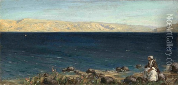 Christ By The Sea Of Galilee Oil Painting - Vasili Dimitrievich Polenov