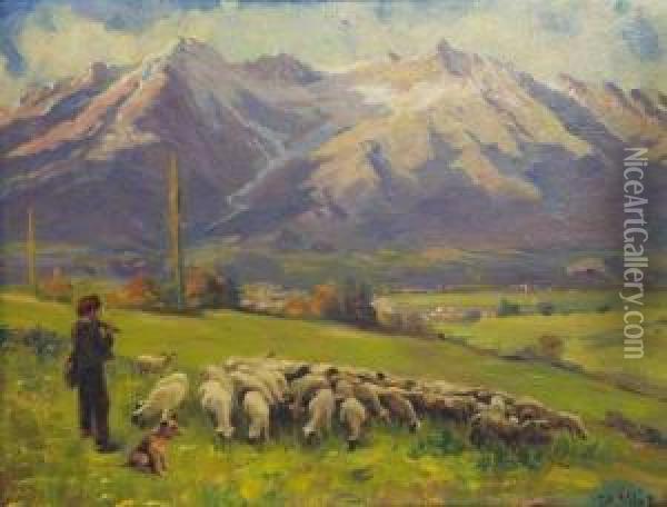 Pastor Deovejas Oil Painting - Darius Vilas