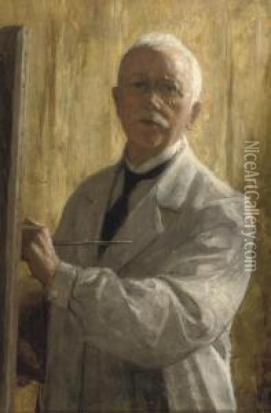 A Self Portrait Oil Painting - Nicolaas Van Der Waay