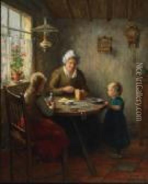 Mid-day Meal Oil Painting - Hendricus Anthonius Dievenbach