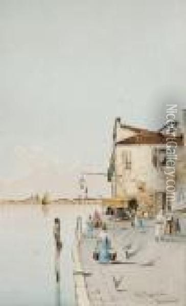 Scena Di Vita A Venezia Oil Painting - Nazareno Cipriani