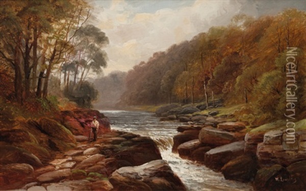 Landscape With Creek Oil Painting - Walter Linsley Meegan