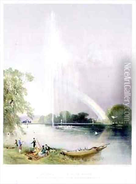 The Great Fountain, Enville Gardens Oil Painting - E. Adveno Brooke