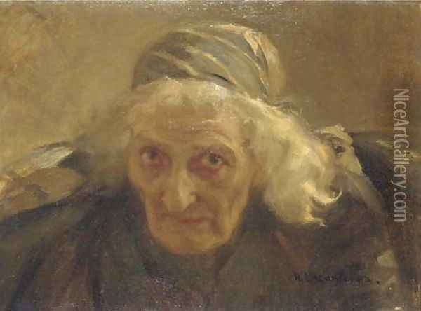 Portrait of an old woman Oil Painting - Nikolaj Alekseevich Kasatkin