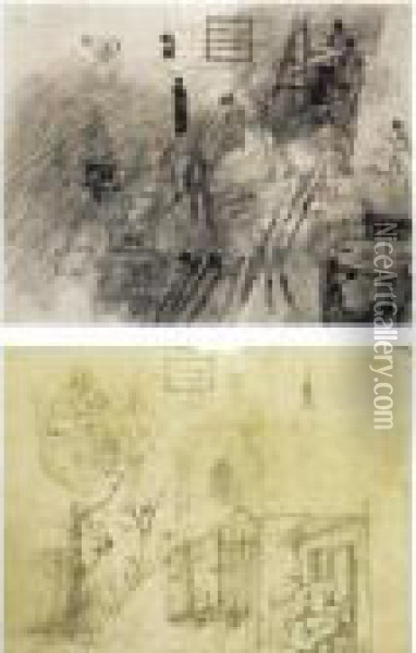 Etude D'artisans; Etude De Campagne Oil Painting - James Ensor