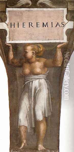 Jeremiah (detail-3) 1511 Oil Painting - Michelangelo Buonarroti
