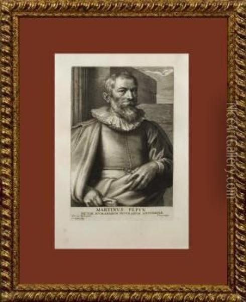 Retrato Del Pintor Martinus Pepyn Oil Painting - Schelte Adams Bolswert