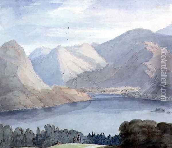 Ullswater from Gowbarrow Park, 1786 Oil Painting - Francis Towne