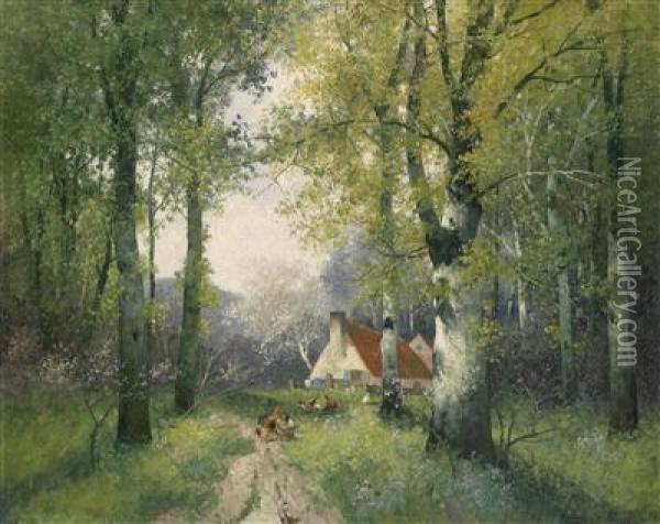 Spring Oil Painting - Adolf Kaufmann