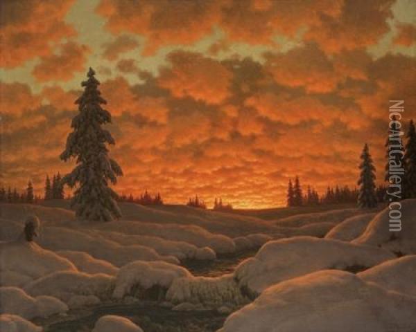 Winter Landscape Oil Painting - Ivan Fedorovich Choultse