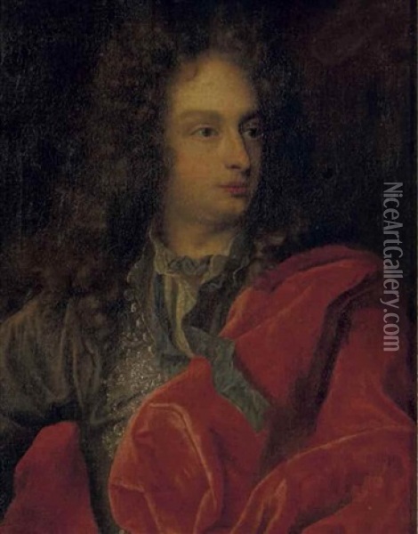 Portrait D'homme Oil Painting - Nicolas de Largilliere