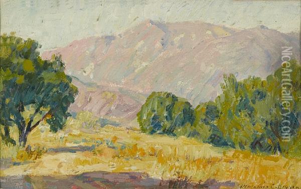 Meadow And Mountain Oil Painting - Benjamin Chambers Brown