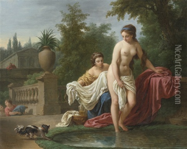 David And Bathsheba Oil Painting - Louis Jean Francois Lagrenee