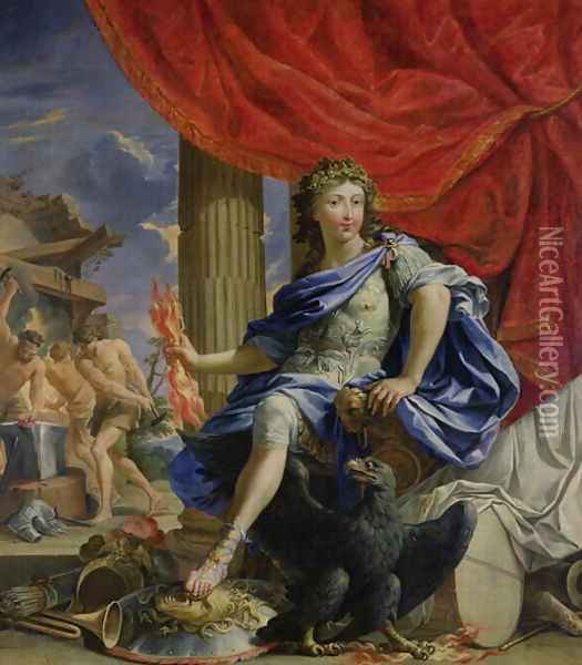 Louis XIV 1638-1715 as Jupiter Conquering the Fronde, 1648-67 Oil Painting - Charles Poerson