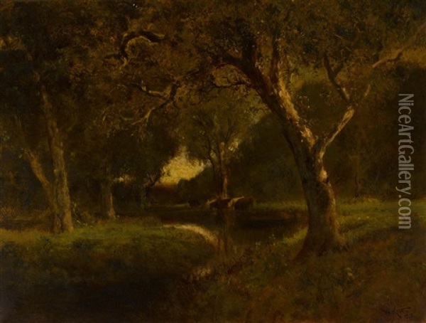 River At Evening Oil Painting - William Keith