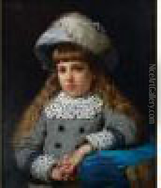 Portrait De Jeune Fille Oil Painting - William Lippincott