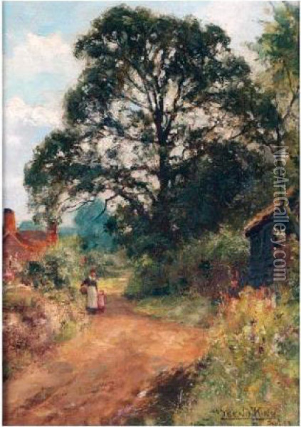 Country Lane Oil Painting - Henry John Yeend King