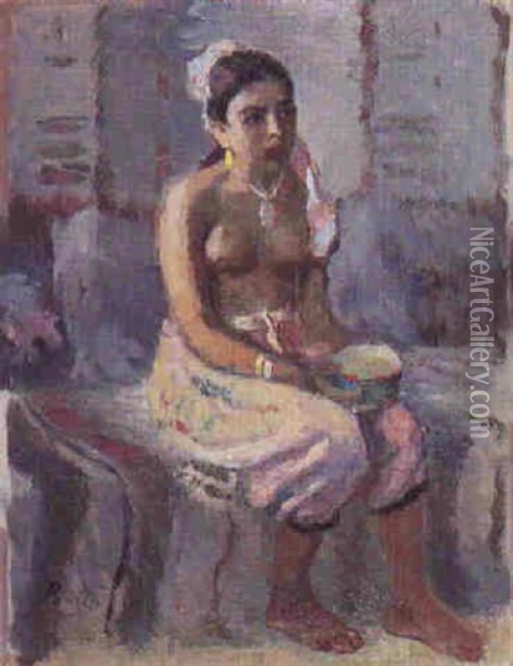 La Petite Sadia Oil Painting - Elie Anatole Pavil