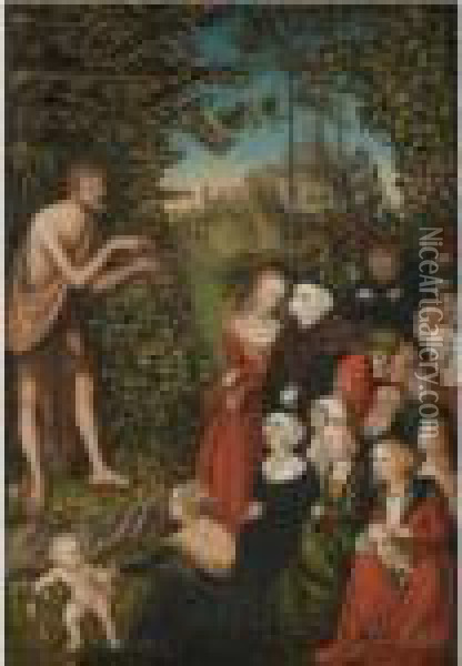 Saint John The Baptist Preaching In The Wilderness Oil Painting - Lucas The Elder Cranach