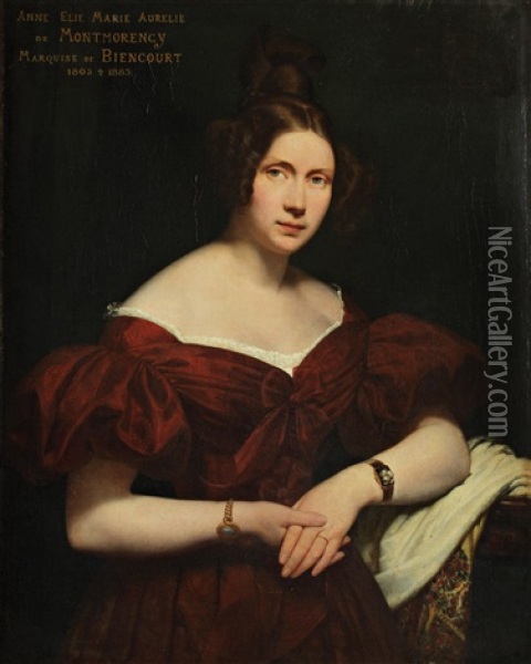 Portrait D Anne Elie Marie-aurelie De Montmorency Oil Painting - Henri Scheffer