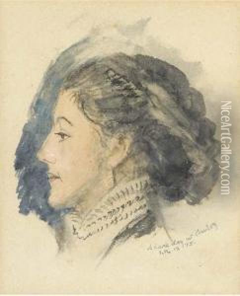 Portrait Of Mary Constance Hilliard Oil Painting - John Ruskin